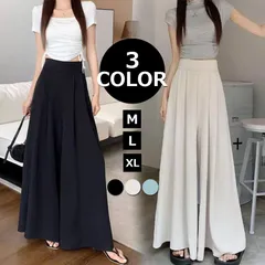ワイドパンツ レディース スラックスパンツ プリーツ ロング丈 ガウチョパンツ ゆったり ボトムス パンツ 春 新作 カジュアル 無地 韓国ファッション キレイめ おしゃれ gugu01