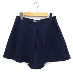 エフデ ef-de キュロット パンツ ショート ワイド タック チェック サイドジップ 9 紺 ネイビー /NT1のサムネイル