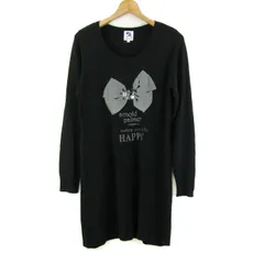 アーノルドパーマー ニットワンピース 長袖 クルーネック リボン柄 トップス レディース 2サイズ ブラック系 Arnold Palmer 【中古】