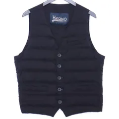 【美品】HERNO ダウンベスト リバーシブル 紺色 サイズ46 メンズ HERNO ヘルノ ダウン ダウンベスト メンズ レジェンド スタンド