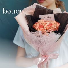 ブーケ 花束 造花 アーティフィシャルフラワー バラ 薔薇 ばら プレゼント 入学式 卒業式 誕生日 バレンタイン 母の日  発表会 推し活 ピンク 窓付き紙袋付き