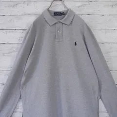 Polo Ralph Lauren ポロラルフローレン ポニー刺繍ロゴ 鹿子 カノコ 長袖 ポロシャツ ロングスリーブ メンズ  L/S L 180 グレー ネイビー 20202398