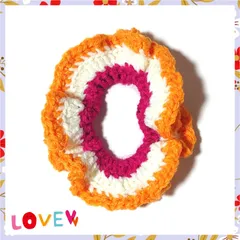 ハンドメイド 【シュシュ】 No.52　毛糸 ニット フリル 3色