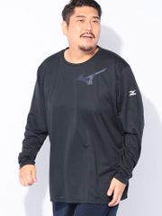 MIZUNO (ミズノ) Pure Hyper ドライ ロゴプリント クルーネック 長袖 Tシャツ