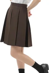 CELINE セリーヌ　箱ひだスカート　ロゴ刻印入りバックル　黒　40サイズ