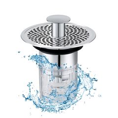 【人気商品】排水栓 排水口 ポップアップ ごみ受け ステンレス製 目詰まり防止 キッチン用 洗面台 台所用 浴室 (Type1 シルバー)