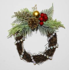 クリスマスリース　15cm　パールミニリース　X4434