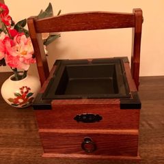 木製 置き型灰皿 昭和レトロ 持ち手付き - メルカリ