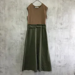 nano UNIVERSE    ナノユニバース　ノースリーブドッキングロングワンピース　上ブラウン×下グリーン　レディース　Fサイズ