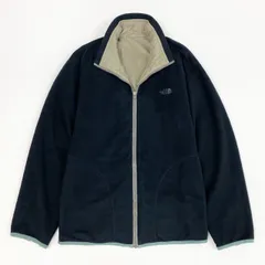 57j17 THE NORTH FACE ザノースフェイス フレックスベントリバーシブル フリースジャケット ナイロンジャケット ロゴ刺繍 NP16001 Lサイズ ブラック カーキ メンズu02t