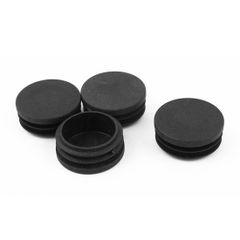 uxcell 丸パイプキャップ　丸内栓　平頭タイプ　ブラック　プラスチック　直径42mm　4個セット