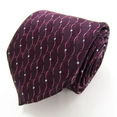 コムサメン ブランド ネクタイ シルク ドット柄 ライン柄 PO メンズ パープル COMME CA MEN 【中古】