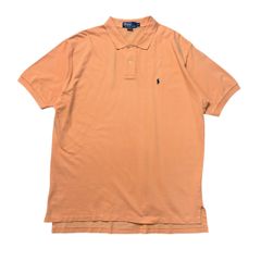 2XL ビッグサイズ 古着 Polo by Ralph Lauren ラルフローレン 半袖 ポロシャツ 鹿の子 鹿子 ワンポイント オレンジ サーモン
