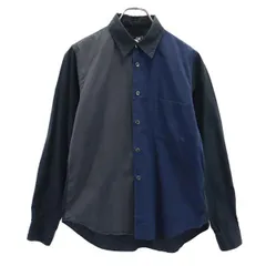 ブラックコムデギャルソン　長袖シャツ　タック　L ブラック　大きいサイズ　メンズ COMME des GARCONS コムデギャルソン Tシャツ 長袖 ロンT クルー