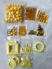 大容量　ハンドメイド　推し活　パーツ　ビーズ　イエロー系　詰め合わせセット
