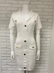 746 dazzy store デイジーストア キャバドレス ニット ゴールドボタン タイト ミニ