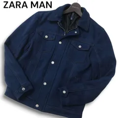 ZARA MAN ザラ マン 秋冬 Fスウェード★ ジップ トラッカー ジャケット Sz.S メンズ 紺 ネイビー
