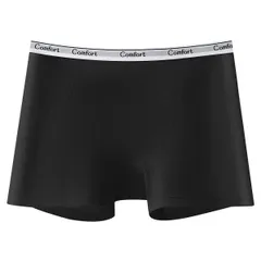 ボクサーショーツ シンプル ボックスショーツ 無地 肌に優しい 響きにくい 1分丈 綿 スポーティー コットン ストレッチ 大きいサイズ 黒 rs-039