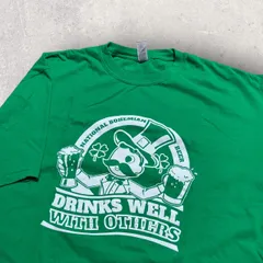 US古着 GILDAN ギルダン BEER ビール Tシャツ 2XL グリーン