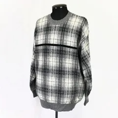 ダンヒル/dunhill Sport★100％ウール/セーター【メンズL/グレー系チェック柄】デサント製/ゴルフウェア/GOLF/Tops/sweater◆cBH426<sale>のサムネイル
