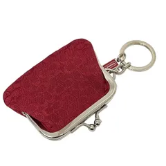 COACH(コーチ) キーホルダー(チャーム) - レッド×シルバー ミニシグネチャー柄/がま口/コインケース