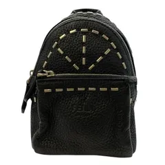 FENDI フェンディ 7AR471 キーホルダー チャーム バッグチャーム 小物入れ キーリング リュック ロゴ レザー スタッズ ブラック