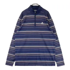 サイズ：M ADIDAS GOLF アディダスゴルフ  ハーフジップ 長袖Tシャツ ボーダー柄 ネイビー系 [240101444235] ゴルフウェア メンズ ストスト