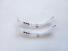 未塗装 さかさにょろ風 にょろ系 クランクベイト 2個 クリア 65mm 3.6g 管理釣り場 バーブレスフック トラウト ニジマス イワナ エリア 管釣り ブラウントラウト ニョロ系 ミノー イトウ アメマス サクラマス 無塗装 DIY 自分で色を塗る