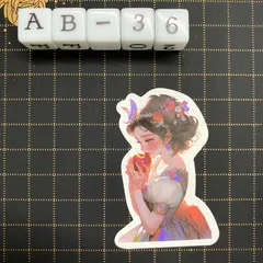 防水ステッカー　プリンセス　お姫様　イラスト　かわいい　装飾　シール　AB-36