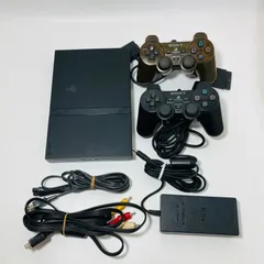 【動作確認済み】薄型PS2本体 SCPH-70000 GT コントローラー2個 アダプタ 映像ケーブル付属 プレイステーション2