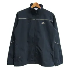 アディダス ジャージ ジャケット アウター スポーツウエア メンズ Lサイズ ネイビー adidas 【中古】