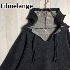 日本製 FILMELANGE フィルメランジェ スウェットパーカー プルオーバー 七分袖 ブラックメランジェ 4