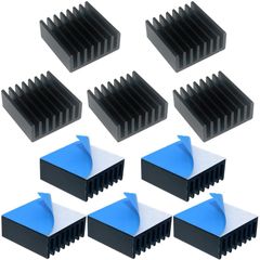 【在庫セール】ヒートシンク アルミニウム 10個 放熱板 25x25x10mm 冷却ラジエーターフィン 熱伝導性粘着テープ付き PENGLIN 熱暴走対策 heatsink 黒