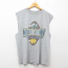 XL/古着 TULTEX ノースリーブ ビンテージ Tシャツ メンズ 00s ノートルダム フットボール クルーネック グレー 霜降り 25jul07 中古