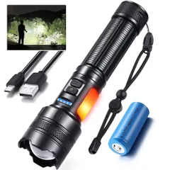 1個PCOB 【ダブルキー超長遠射】懐中電灯 led 強力 軍用 最強1500000ルーメン 超高輝度 超強力 Type-C USB 充電 多機能 COB作業ライト 9モード ズーム式 ledライト かいちゅうでんとう 小型 充電式 ハンディライト ペンライト