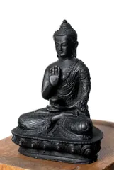 ミラクル起す魂入り仏！タイ国製チーク木製克明細工縦14cmガーナ神と釈尊像