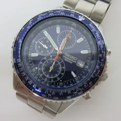 SEIKO セイコー 7T92-0CF0 パイロット クロノグラフ 稼働品 腕時計 シルバー ブルー系