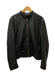 EMMETI ユリ　ブラックシングルライダースジャケット　46 程度良品 エンメティ EMMETI シングルライダースジャケット メンズ レザー
