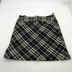 ◎I679 Burberry London バーバリーロンドン ノバチェック ウール ミニスカート 黒 白 サイズ38 (ma)
