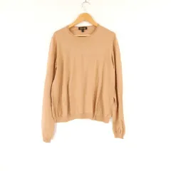 極美品 ドゥロワー Drawer 編み目切替 クルーネックニット アイボリー Drawer(ドゥロワー) 7G天竺編みコットンクルーネックニット6513