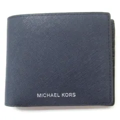 【新品 未使用】MICHAEL KORS マイケルコース アウトレット 財布 コンパートメント COOPER カードケース付き 二つ折り財布 36S4LHRF6L NAVY