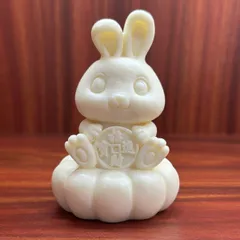 美品】ウサギ兎天使金属置物インテリア工芸品美術品A3420