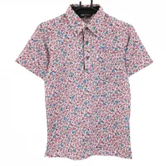 ★値下げ★【超美品】ティゴラ 半袖ポロシャツ レッド×ブルー 総柄 メンズ S ゴルフウェア TIGORA