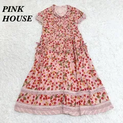 希少美品ベビーピンクハウス　さくらんぼ　チェリー　ワンピース　キッズ 野ばらとチェリープリントミディワンピース