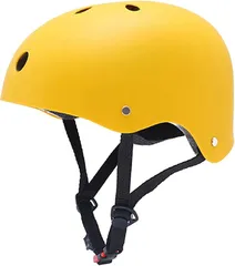 YRINA(ユリーナ) 自転車 ヘルメット子供用 キッズヘルメット スポーツヘルメット 子ども 軽量 CE安全規格 通気性 こども M(イエロー,  M(52～58cm ）)のサムネイル