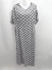 ◇ ⊂◎●未使用● classic fashion collection 柄 半袖 ひざ下 ワンピース サイズF ホワイト系 レディース E  【1501230040136】