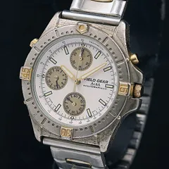 稼働 セイコー アルバ フィールドギア QZ ホワイト文字盤 クロノグラフ Y180-6A10 メンズ腕時計 KMR 2000000 NSK