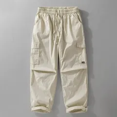 新品★未使用　アウトドアパンツ　カーゴパンツ　夏薄手ワークパンツ メンズ*新品ナイロン　作業ズボンライトアプリコット　M~3XL