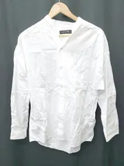 ◇ Θ nano universe ナノ ユニバース スタンドカラー 長袖 シャツ ブラウス サイズS ホワイト レディース P  【1409250037078】