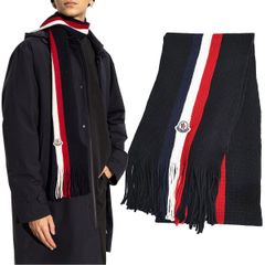 159 MONCLER モンクレール 3C00019 A9575 ブラック マフラー SCIARPA ロゴ